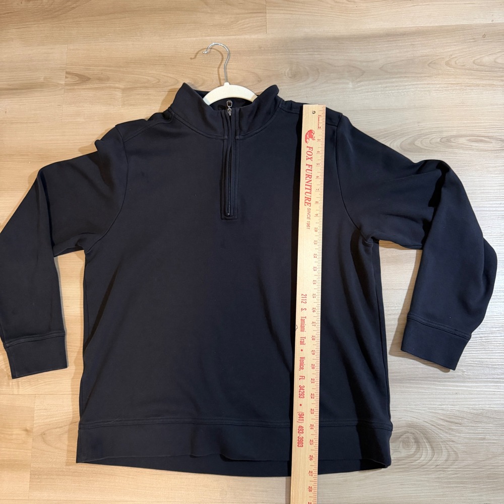 Tommy Bahama Quarter Zip Pullover Black XL Mens Pima Cotton Ribbed Trim Casual - Picture 7 of 11